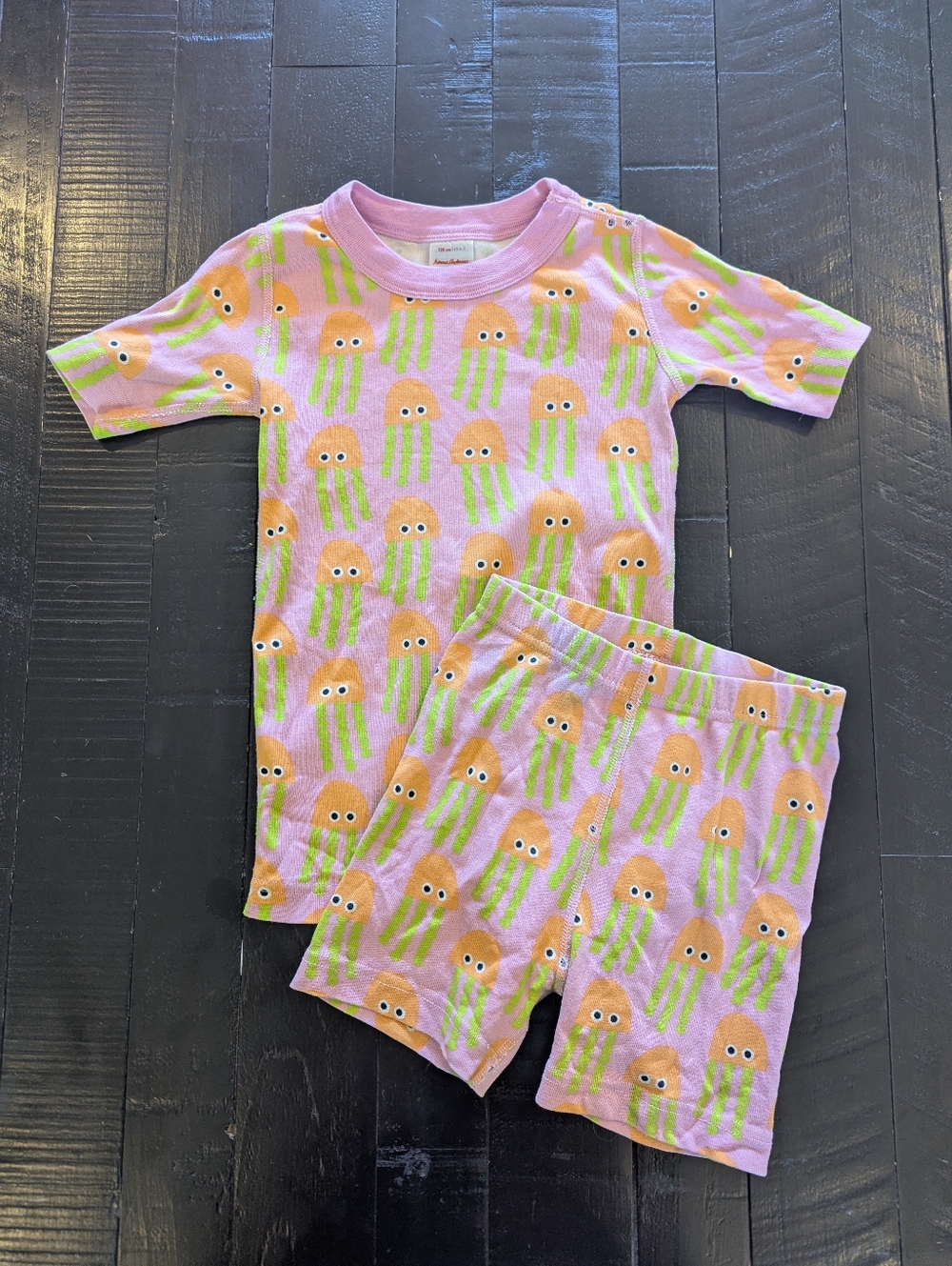 Hanna Andersson Kids Pink Jellyfish Pajama Set - Short Sleeve & Shorts